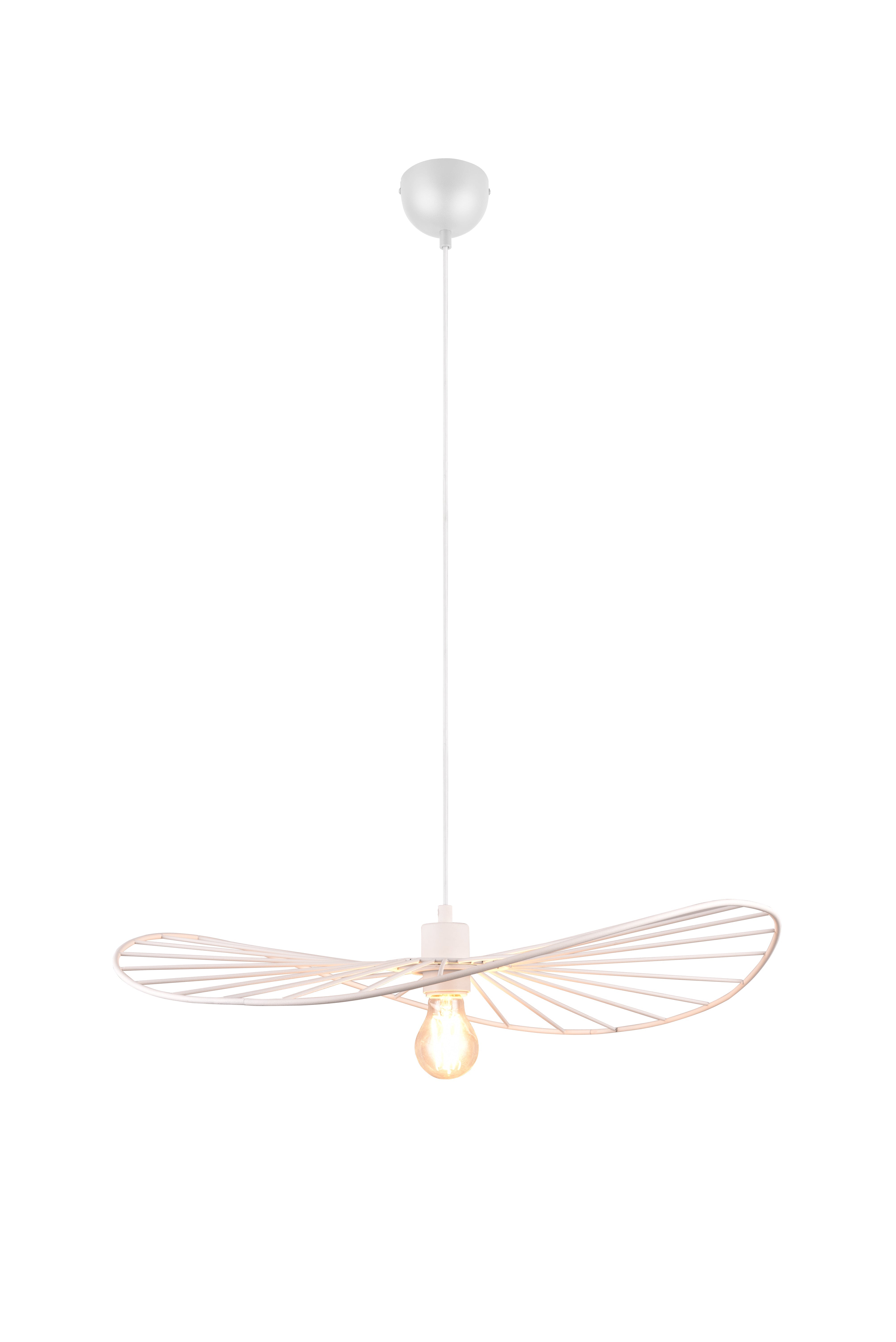 Chapeau Hanging Pendant - Black / White Finish