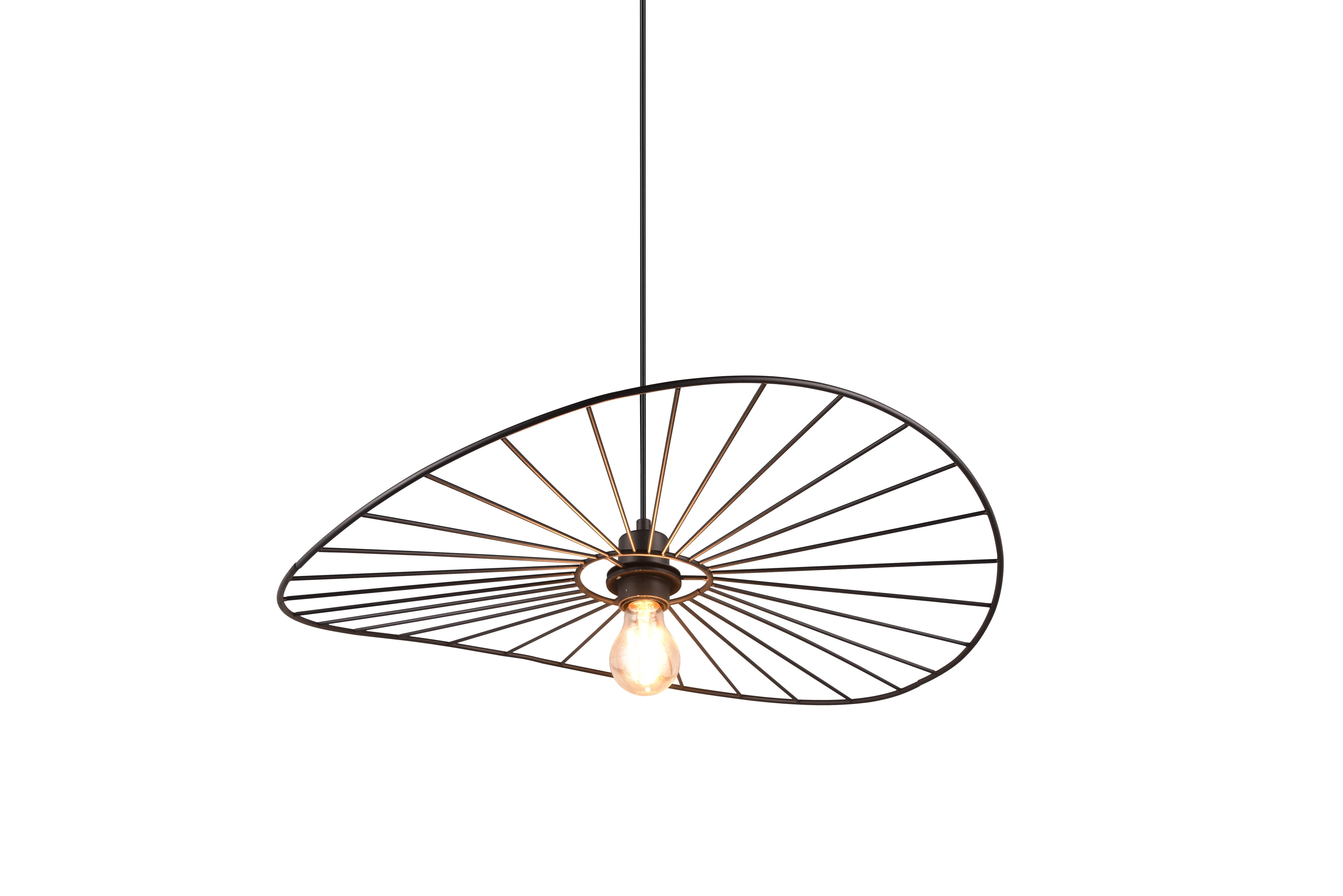 Chapeau Hanging Pendant - Black / White Finish