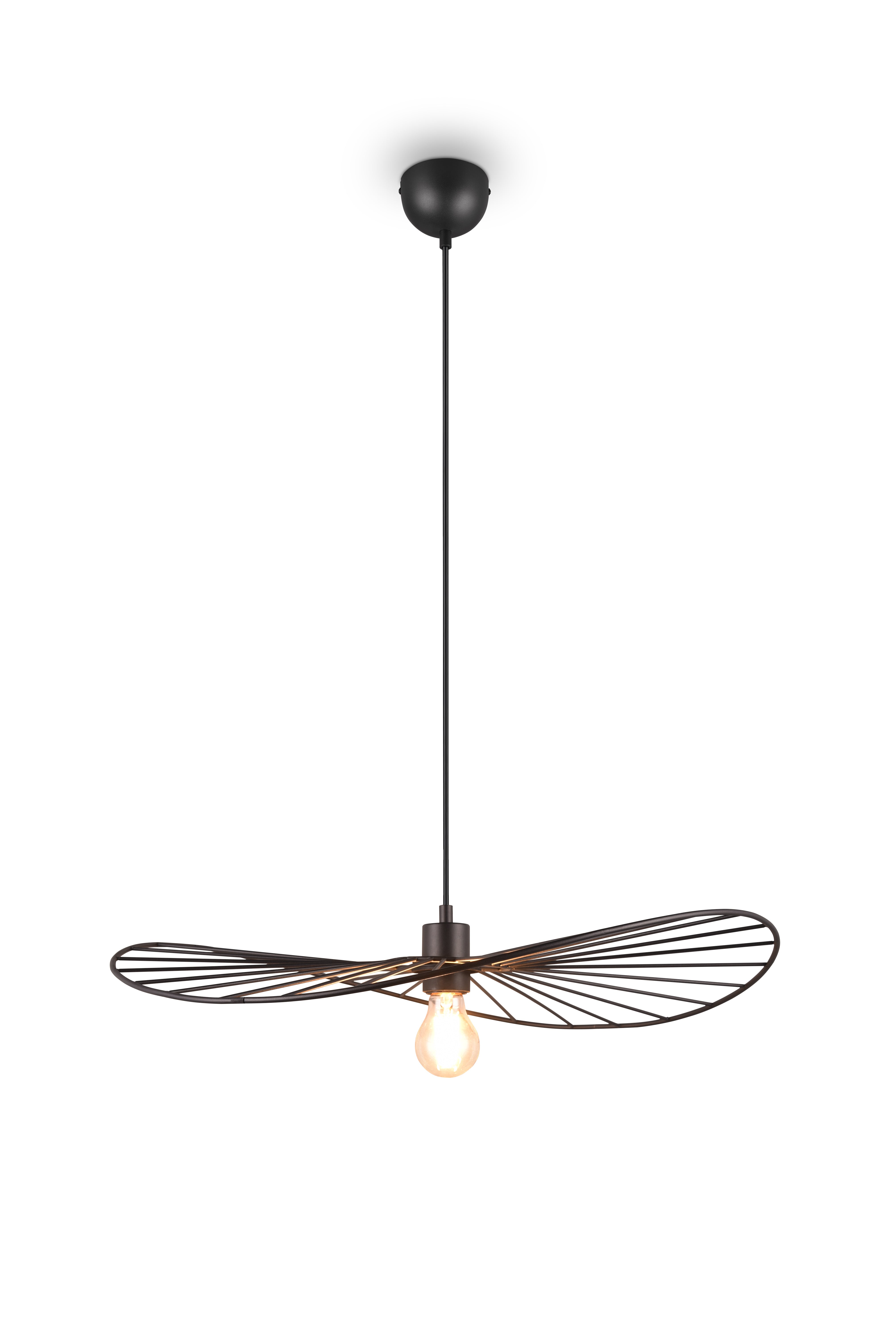 Chapeau Hanging Pendant - Black / White Finish