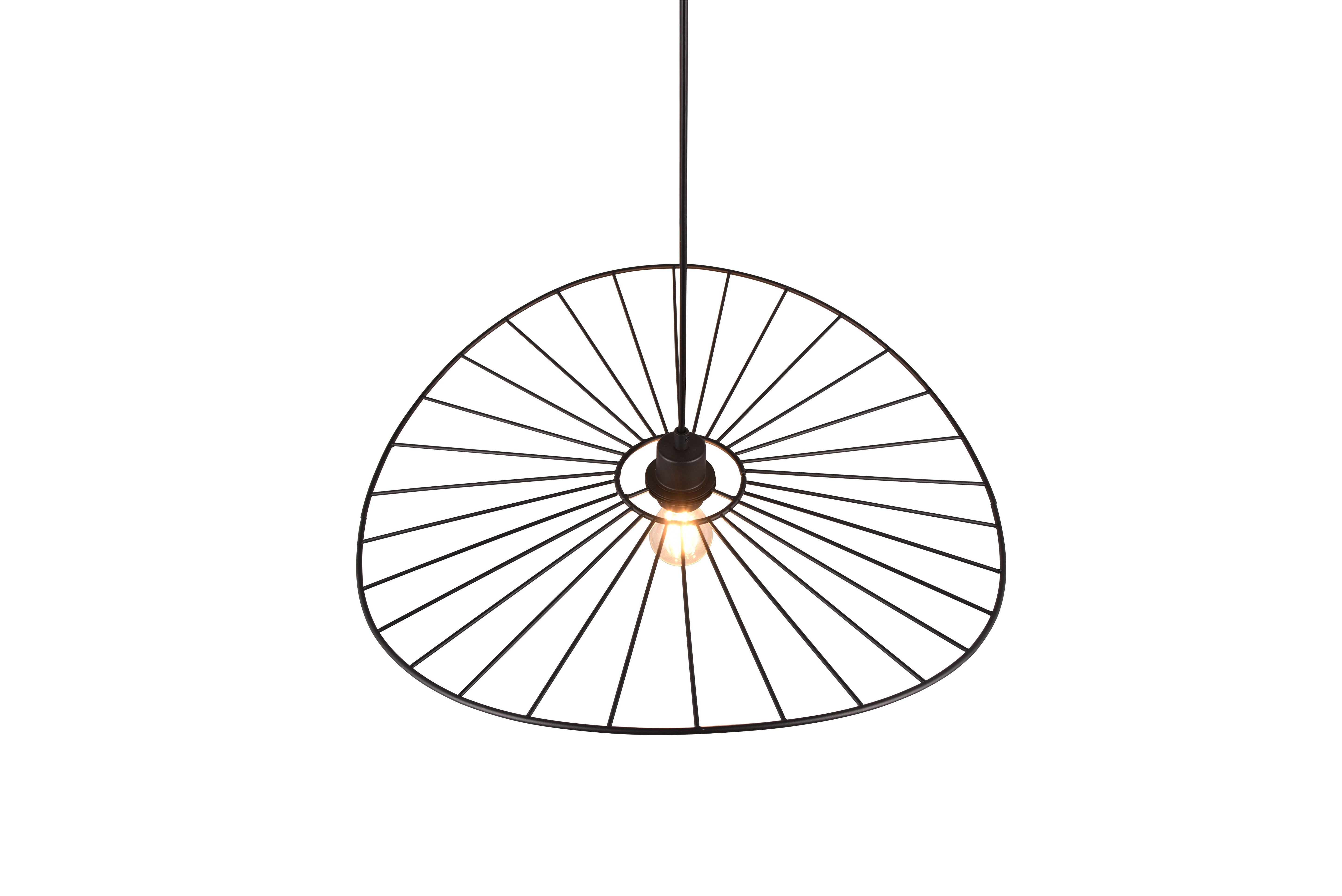 Chapeau Hanging Pendant - Black / White Finish