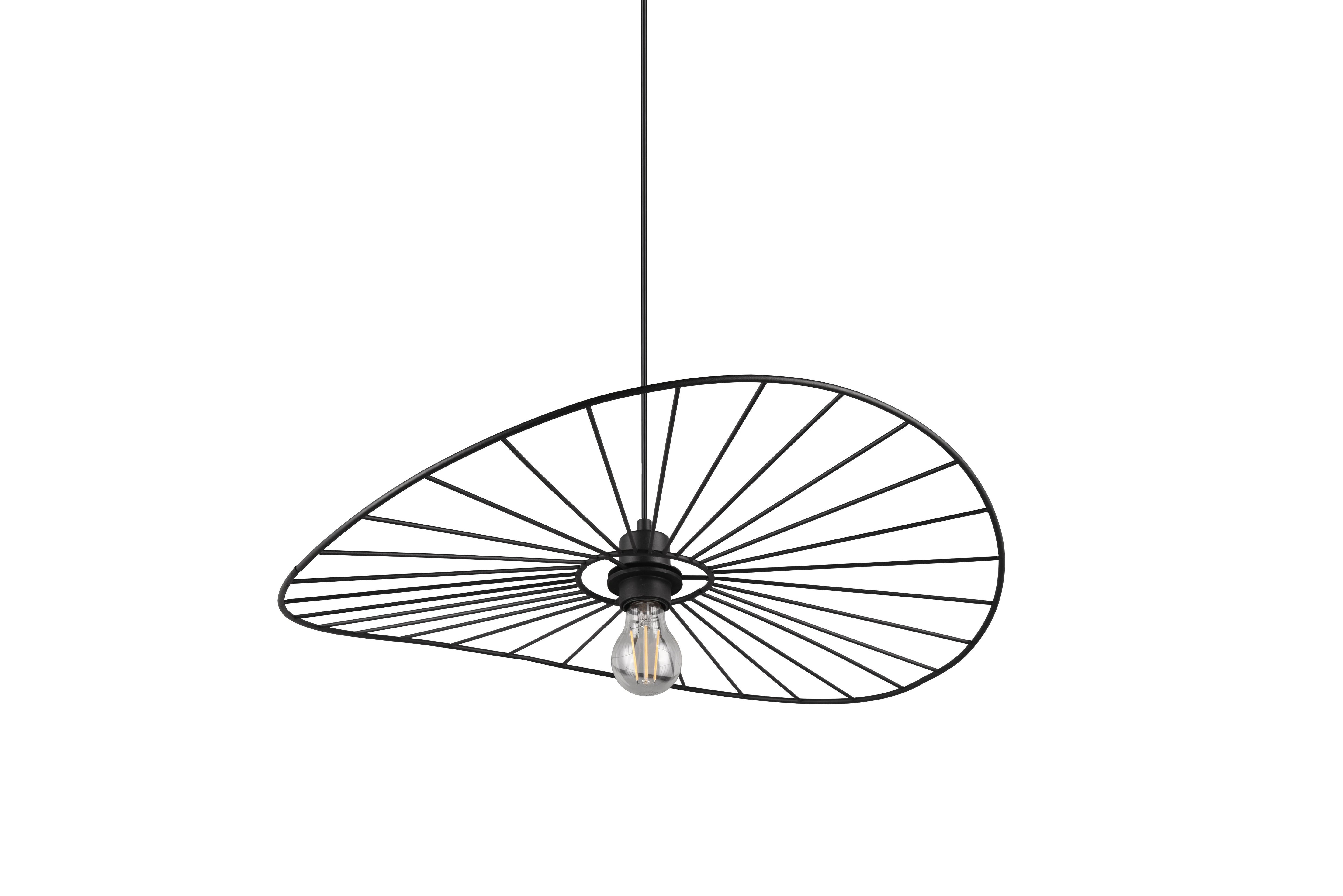 Chapeau Hanging Pendant - Black / White Finish