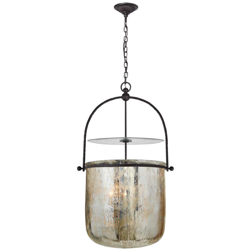 Lorford Smoke Bell Lantern - Aged Iron/Gild Iron