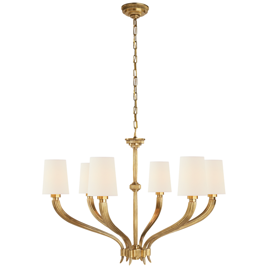 Ruhlmann 6Lt Chandelier - Antique Brass/Nickel