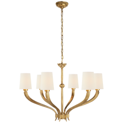Ruhlmann 6Lt Chandelier - Antique Brass/Nickel