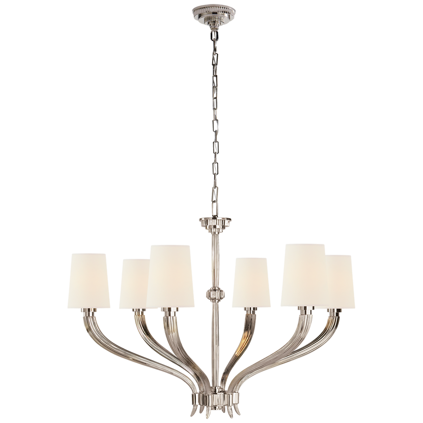 Ruhlmann 6Lt Chandelier - Antique Brass/Nickel