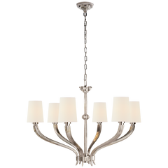 Ruhlmann 6Lt Chandelier - Antique Brass/Nickel