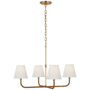 Basden 4Lt Multi-Arm Pendant - Brass & Rattan