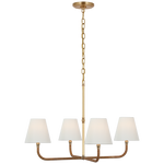 Basden 4Lt Multi-Arm Pendant - Brass & Rattan