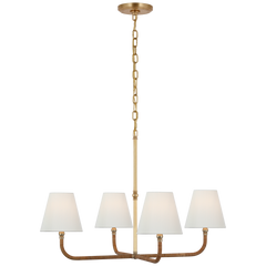 Basden 4Lt Multi-Arm Pendant - Brass & Rattan
