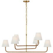 Basden Three Tier Chandelier - Rattan & Brass