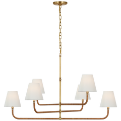 Basden Three Tier Chandelier - Rattan & Brass