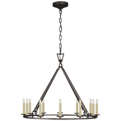 Darlana Small/Large Ring Chandelier - Aged Iron/Gild
