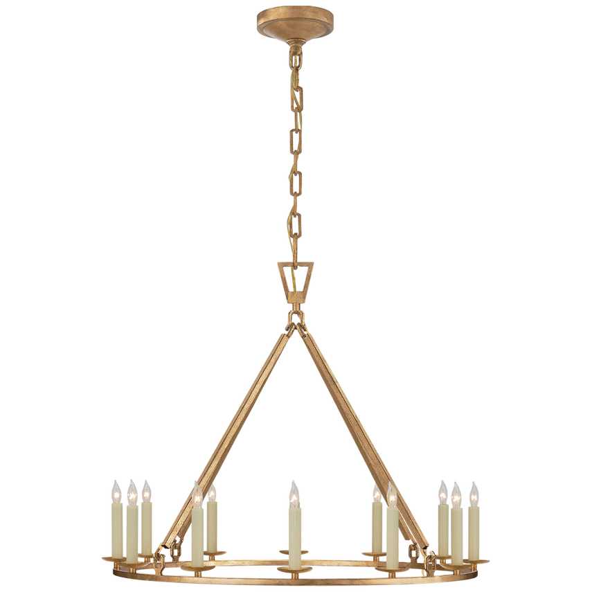 Darlana Small/Large Ring Chandelier - Aged Iron/Gild