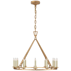Darlana Small/Large Ring Chandelier - Aged Iron/Gild