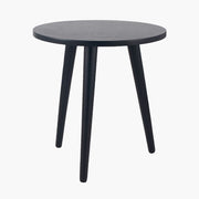 Chelmsford Round Side Table K/D- Satin Black Pine Wood Finish