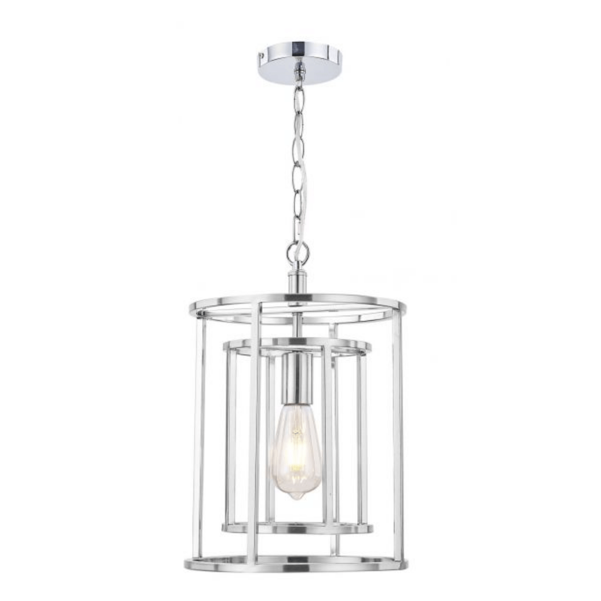 Chester 1 Light Pendant Satin Chrome - Cusack Lighting