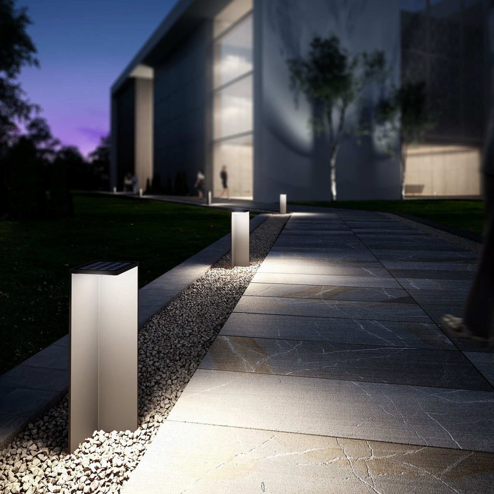 Chevalier Bollard Solar/Sensor, 2.2W LED, 3000K, 188lm, IP54, Graphite, 3yrs Warranty