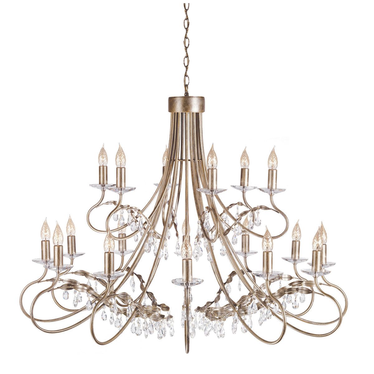 Christina 18Lt Chandelier Ceiling Light - Silver & Gold Finish