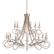 Christina 18Lt Chandelier Ceiling Light - Silver & Gold Finish