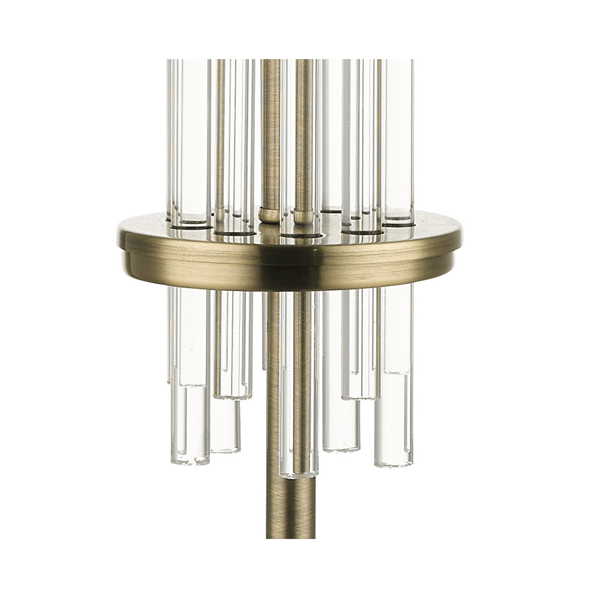 Chrysler Antique Brass and Crystal Table Lamp c/w Shade - Cusack Lighting