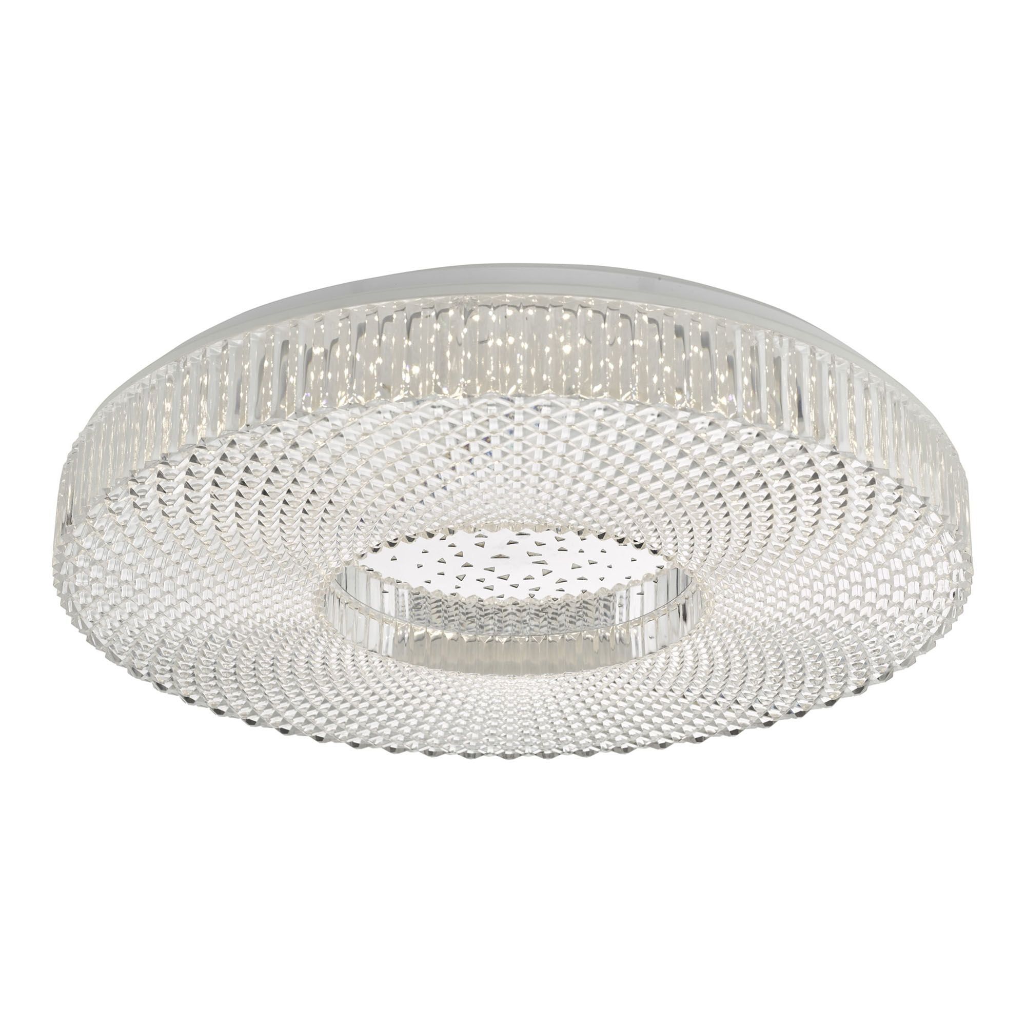 Dar Cimona Large LED Flush Ceiling Light - Clear Finish