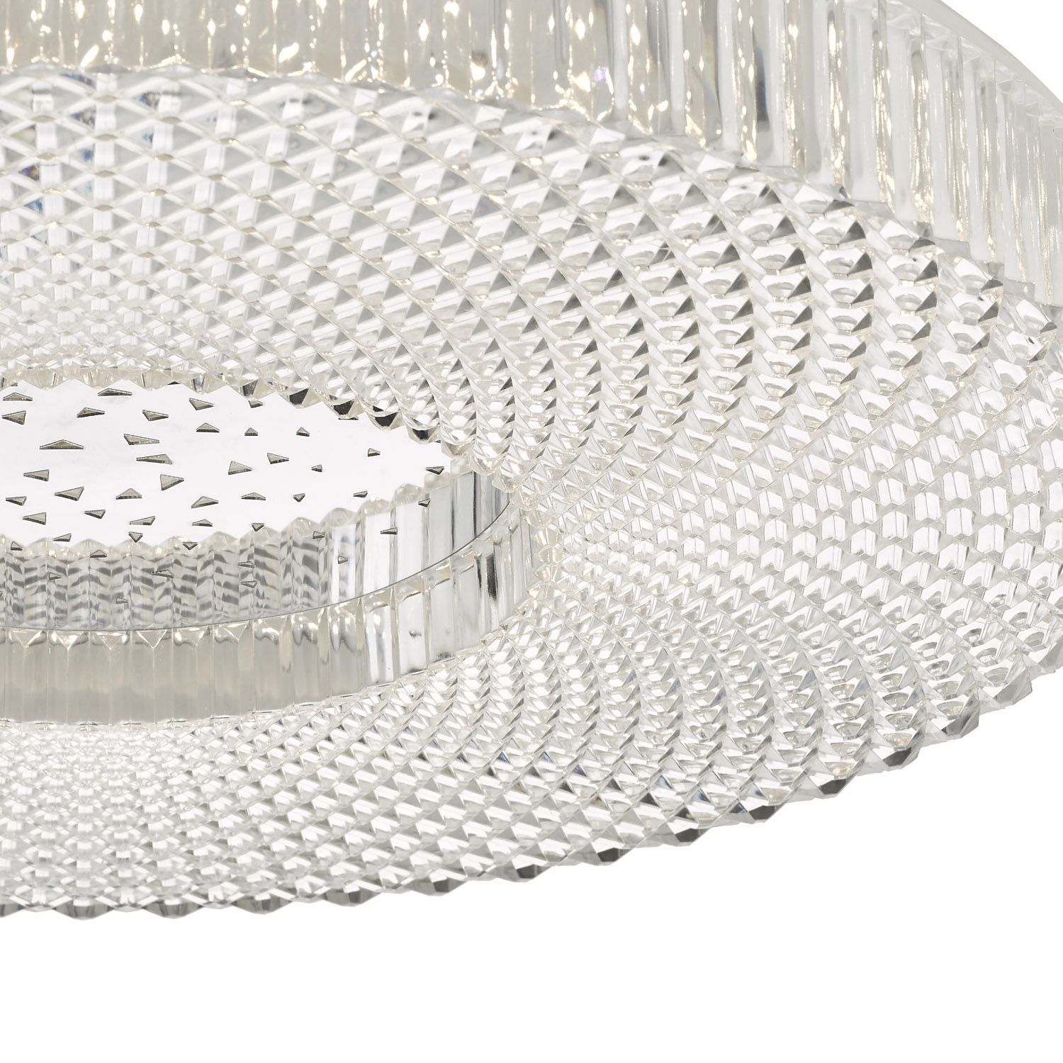Dar Cimona Large LED Flush Ceiling Light - Clear Finish