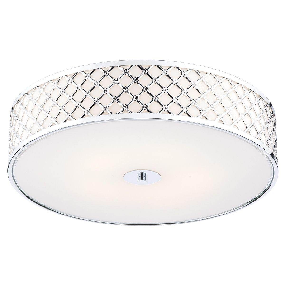Dar Civic 2 Light Flush Small Polished Chrome - Cusack Lighting