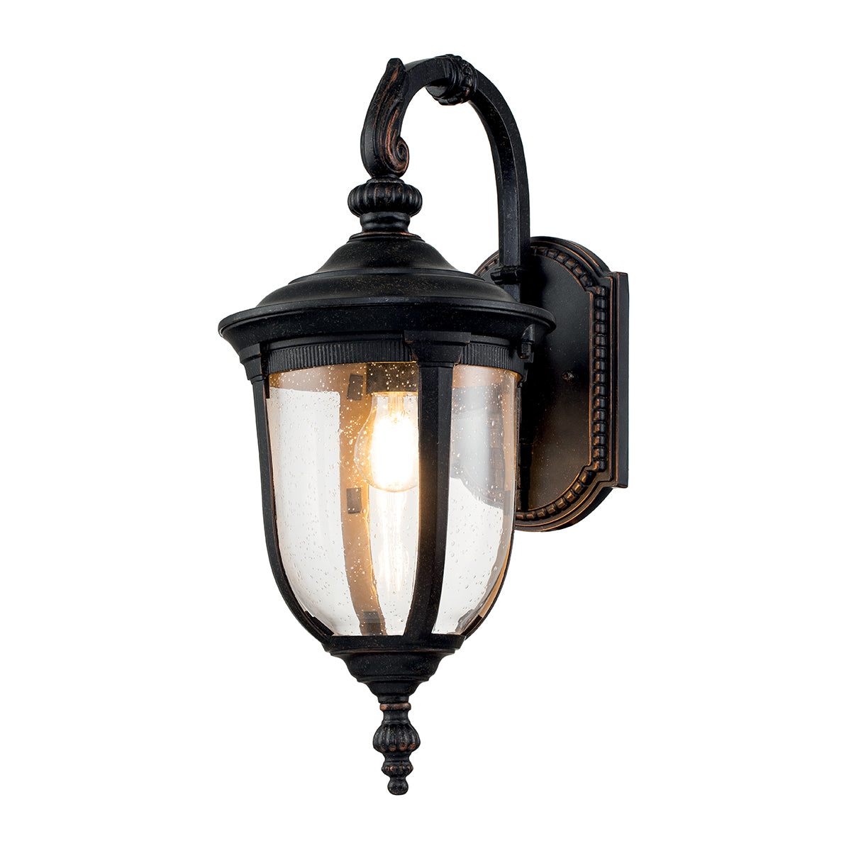 Cleveland Medium Down Wall Lantern - Weathered Bronze Finish