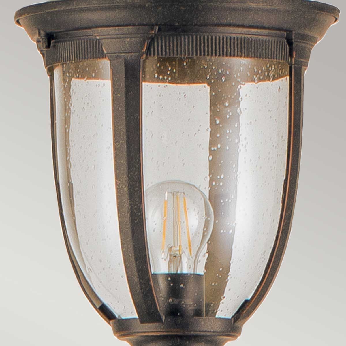 Cleveland 1 Light Small/Medium Pillar Lantern - Weathered Bronze IP44