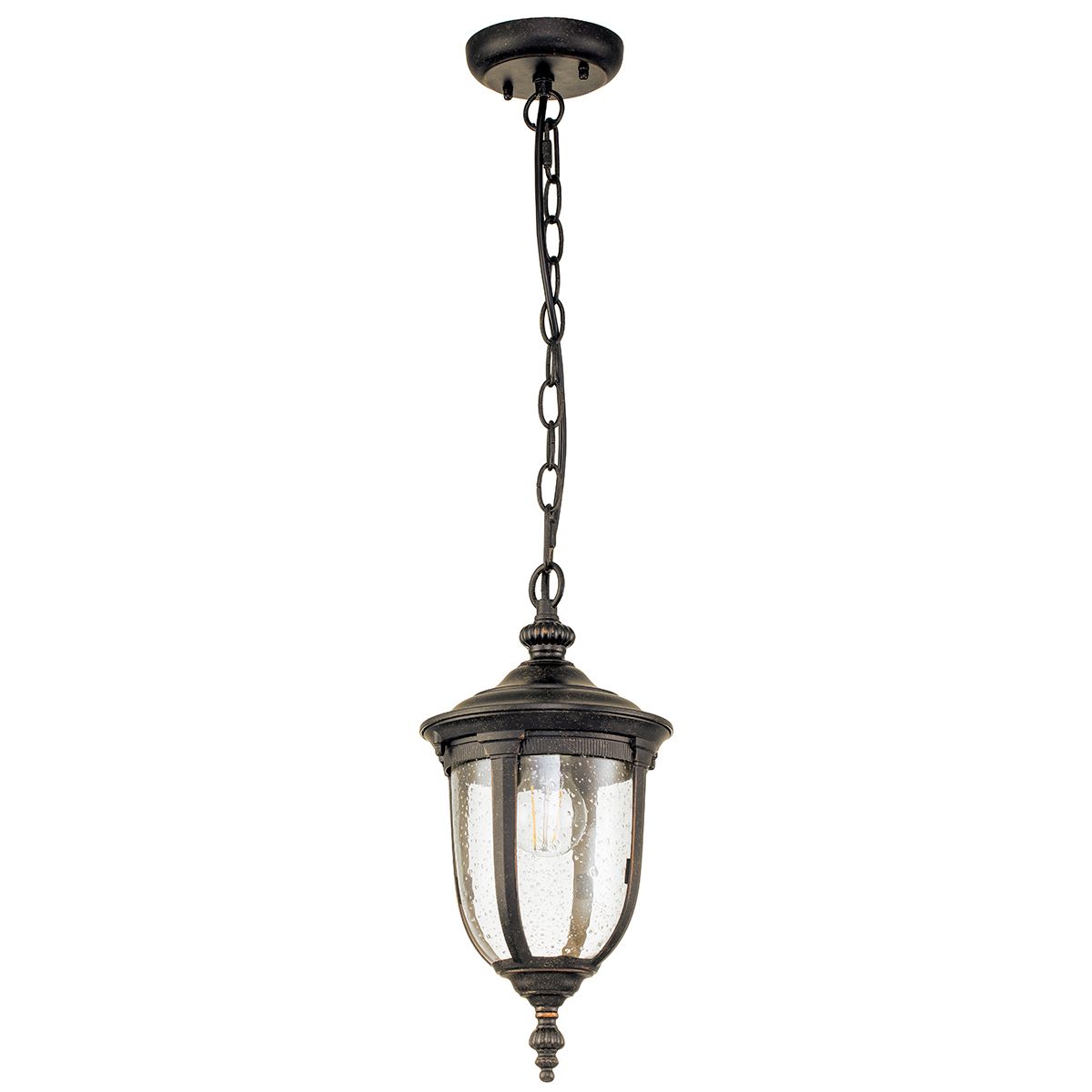 Cleveland 1 Light Small Chain Lantern - Weathered Bronze IP44 E27