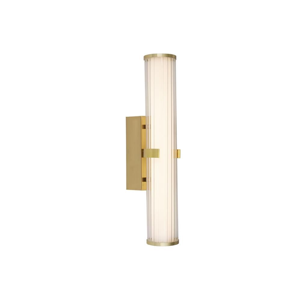 CLAMP LED BATHROOM WALL LIGHT- GOLD & OPAL GLASS, IP44