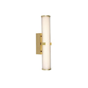 CLAMP LED BATHROOM WALL LIGHT- GOLD & OPAL GLASS, IP44