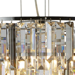 Clarissa 9 Lt Pendant - Chrome & Clear, Smoked & Amber Glass
