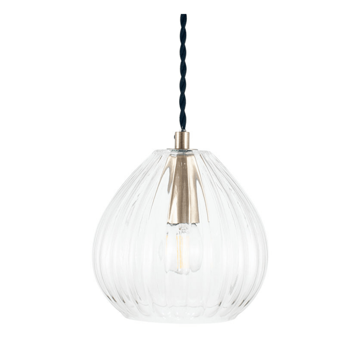 Clear Ribbed Glass Teardrop Pendant - Cusack Lighting