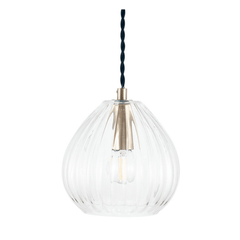 Clear Ribbed Glass Teardrop Pendant - Cusack Lighting