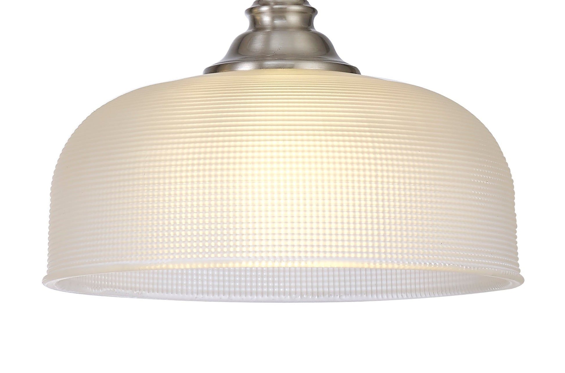 Shelbourne Semi Flush / Pendant Bar, 2 Light Adjustable E27, Satin Nickel, Polished Nickel, Antique Brass / Prismatic Glass