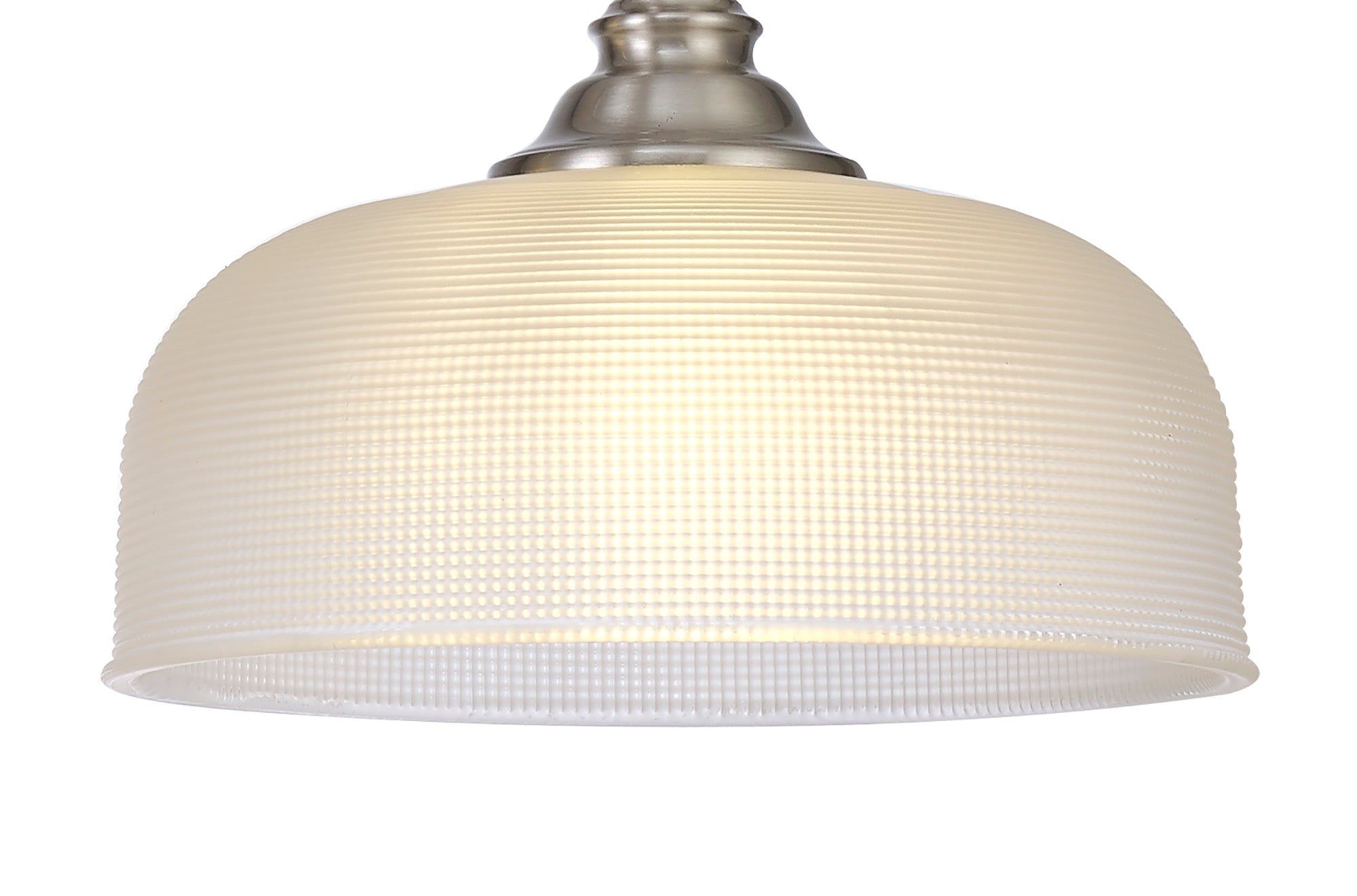 Shelbourne Semi Flush / Pendant Bar, 2 Light Adjustable E27, Satin Nickel, Polished Nickel, Antique Brass / Prismatic Glass