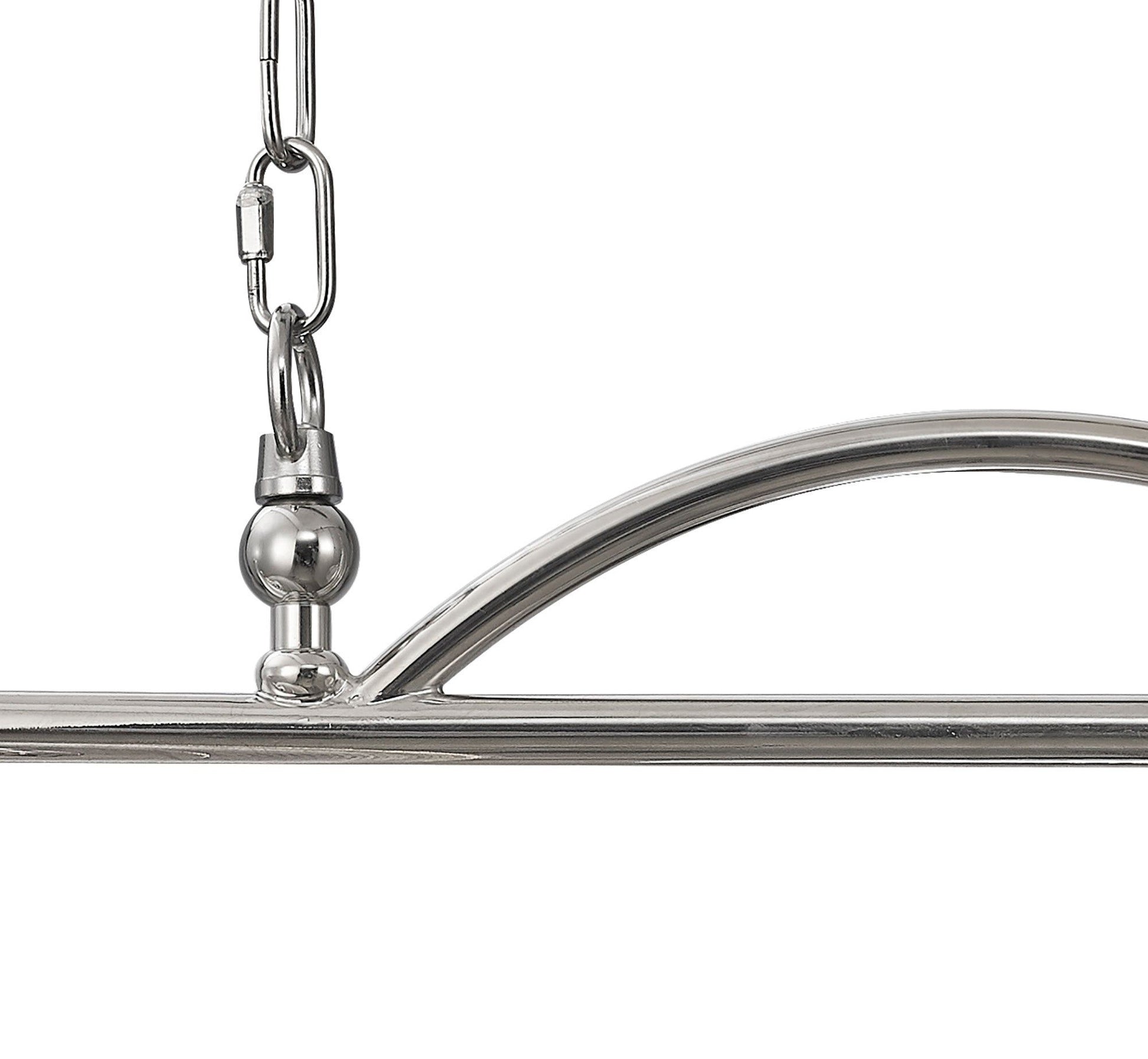 Shelbourne Semi Flush / Pendant Bar, 2 Light Adjustable E27, Satin Nickel, Polished Nickel, Antique Brass / Prismatic Glass