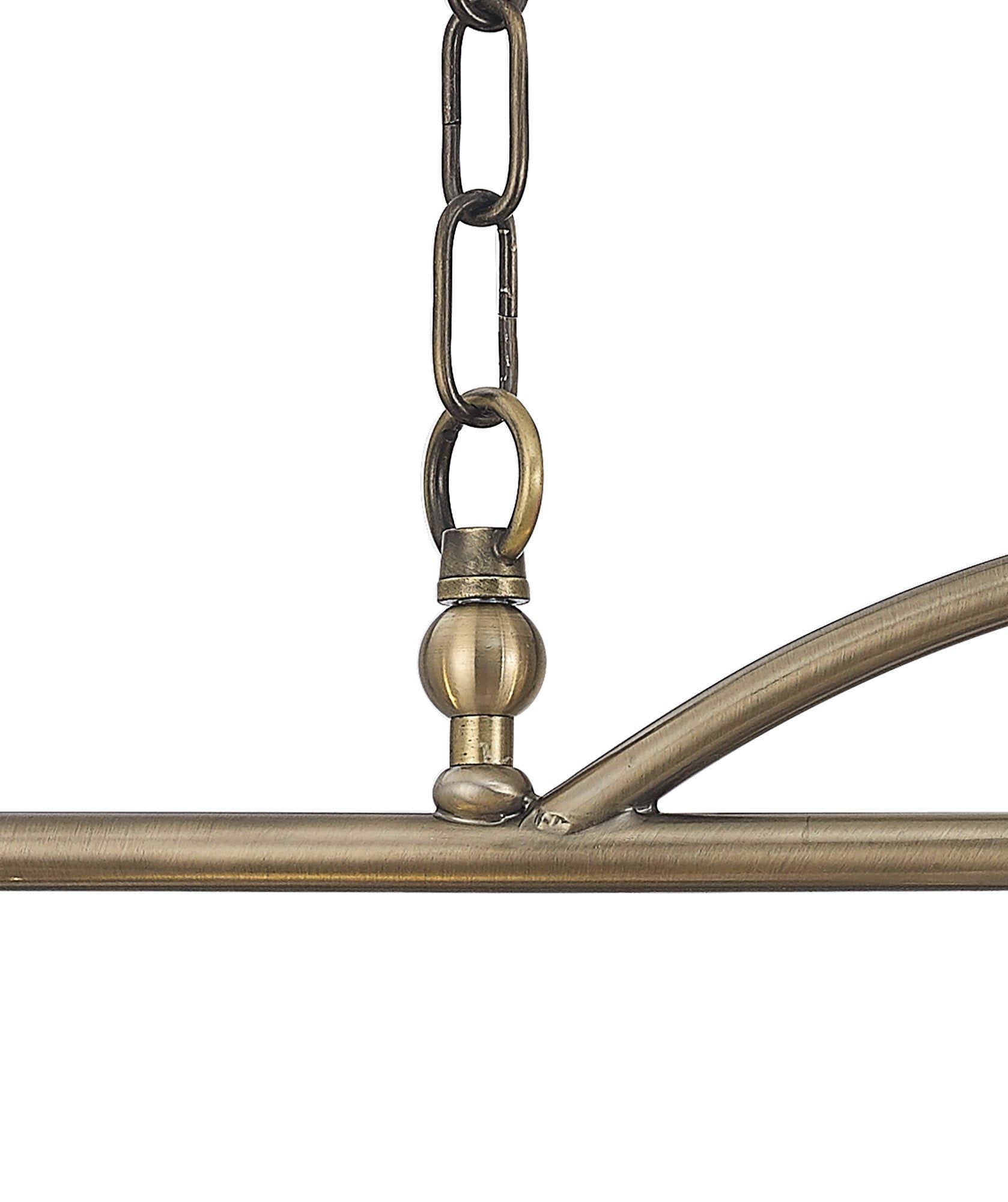 Isola Semi Flush / Pendant Bar, 3 Light Adjustable E27, Satin Nickel , Polished Nickel, Antique Brass / Prismatic Glass