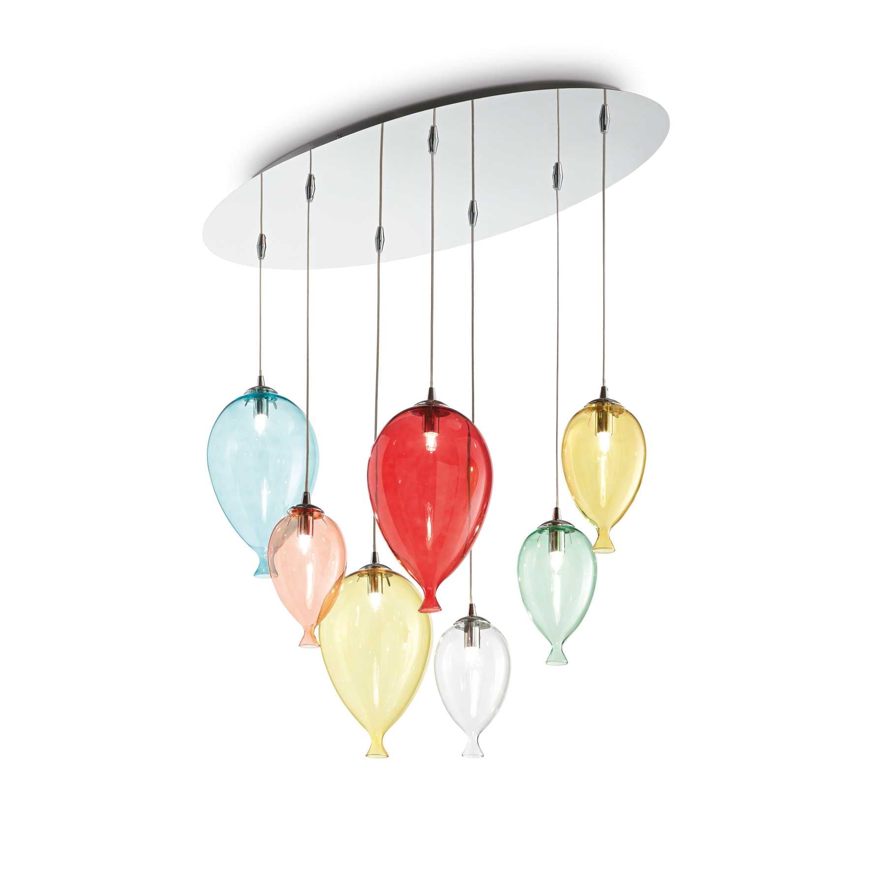 Clown Cluster 7/8/12Lt - White /Multicolor Finish - Cusack Lighting