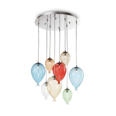 Clown Cluster 7/8/12Lt - White /Multicolor Finish - Cusack Lighting