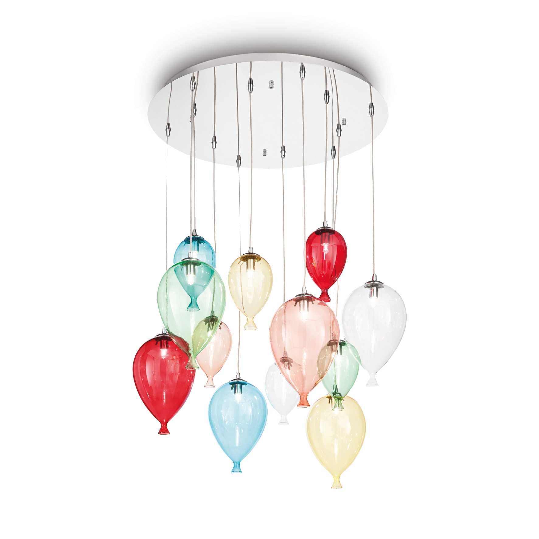 Clown Cluster 7/8/12Lt - White /Multicolor Finish - Cusack Lighting