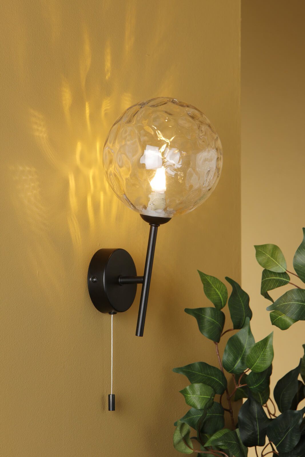Cohen Wall Light Matt Black Moulded Glass