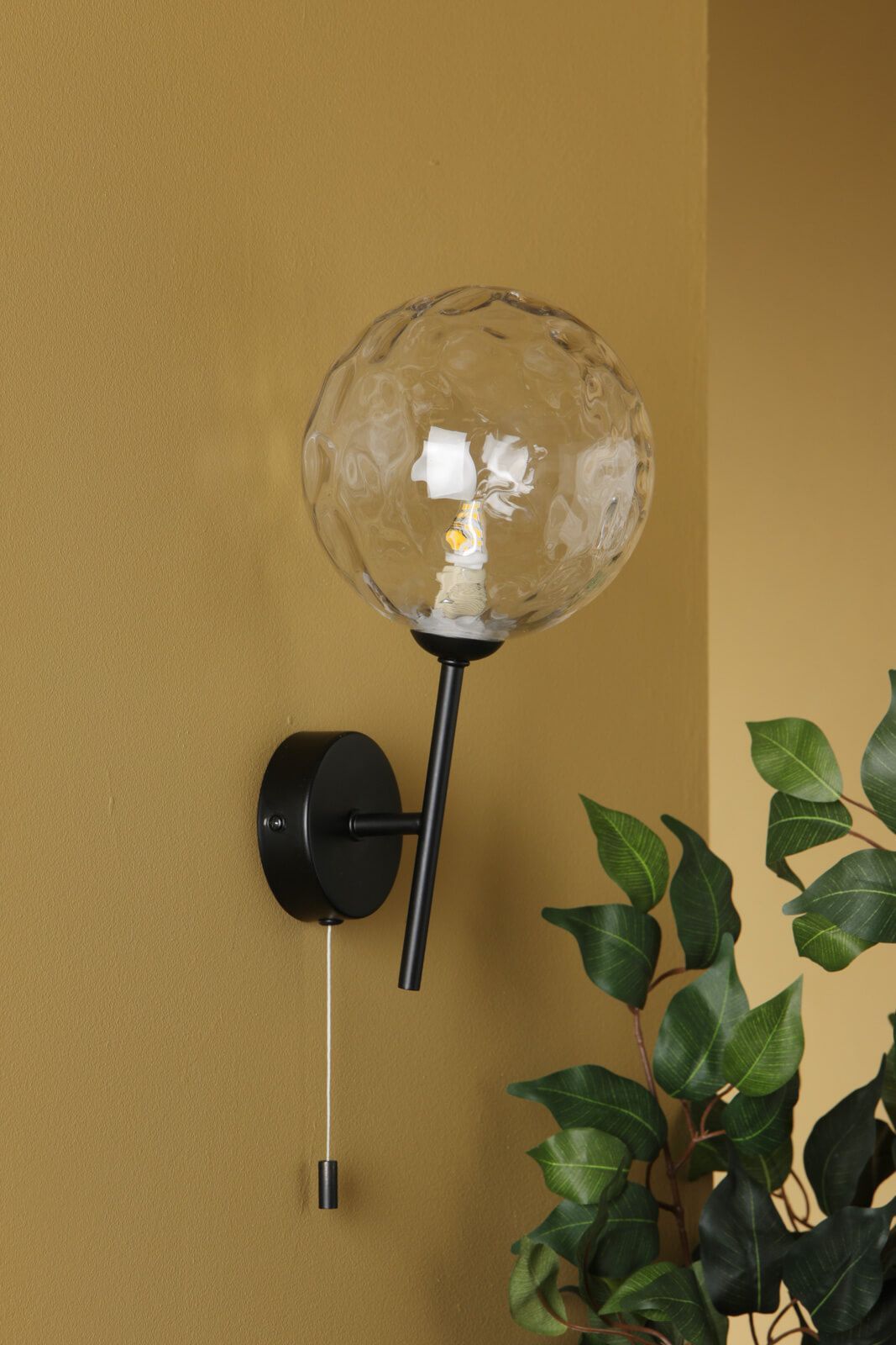 Cohen Wall Light Matt Black Moulded Glass