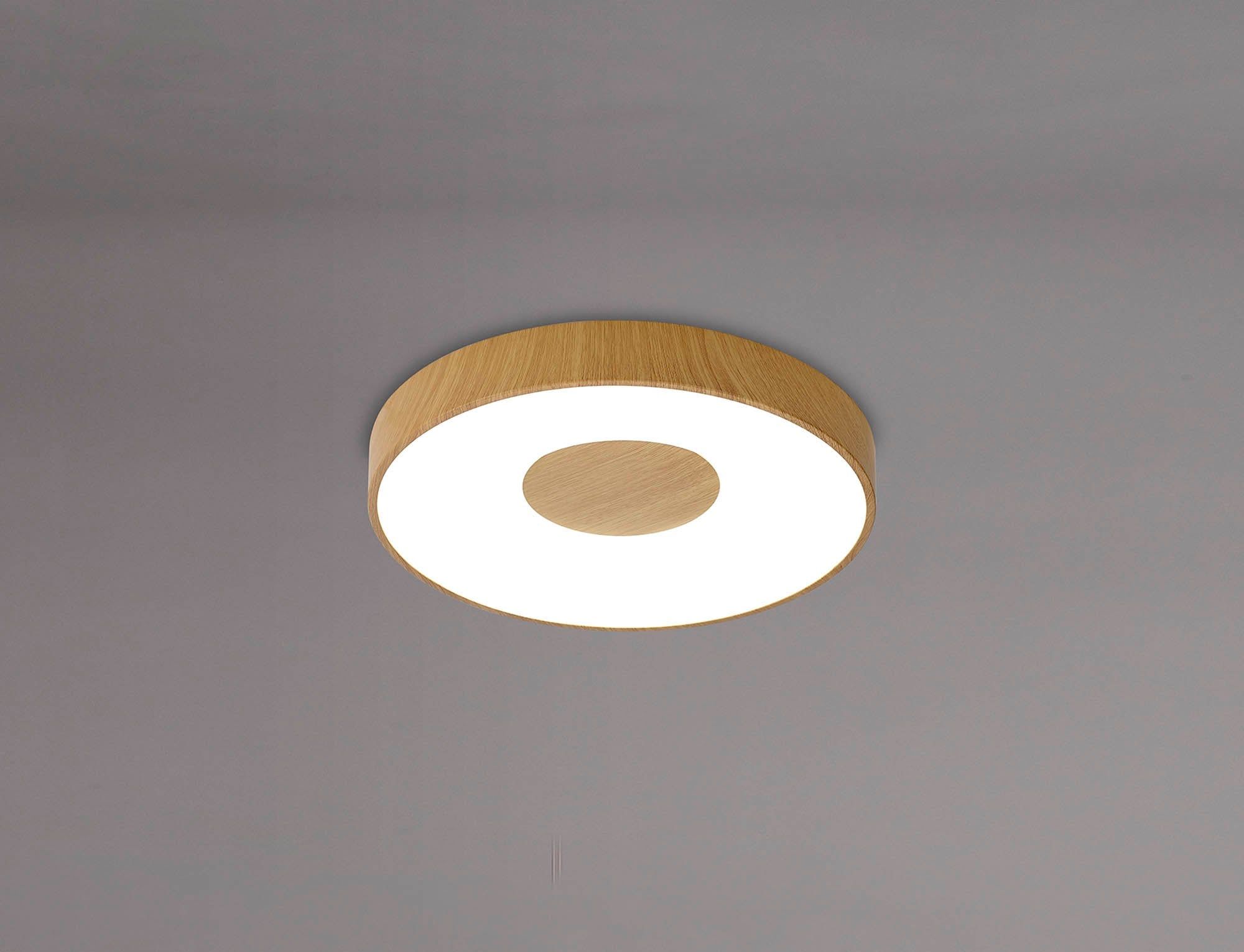 Coin Round Ceiling 56W LED With Remote Control 2700K-5000K, 2500lm, Wood Effect, 3yrs Warranty