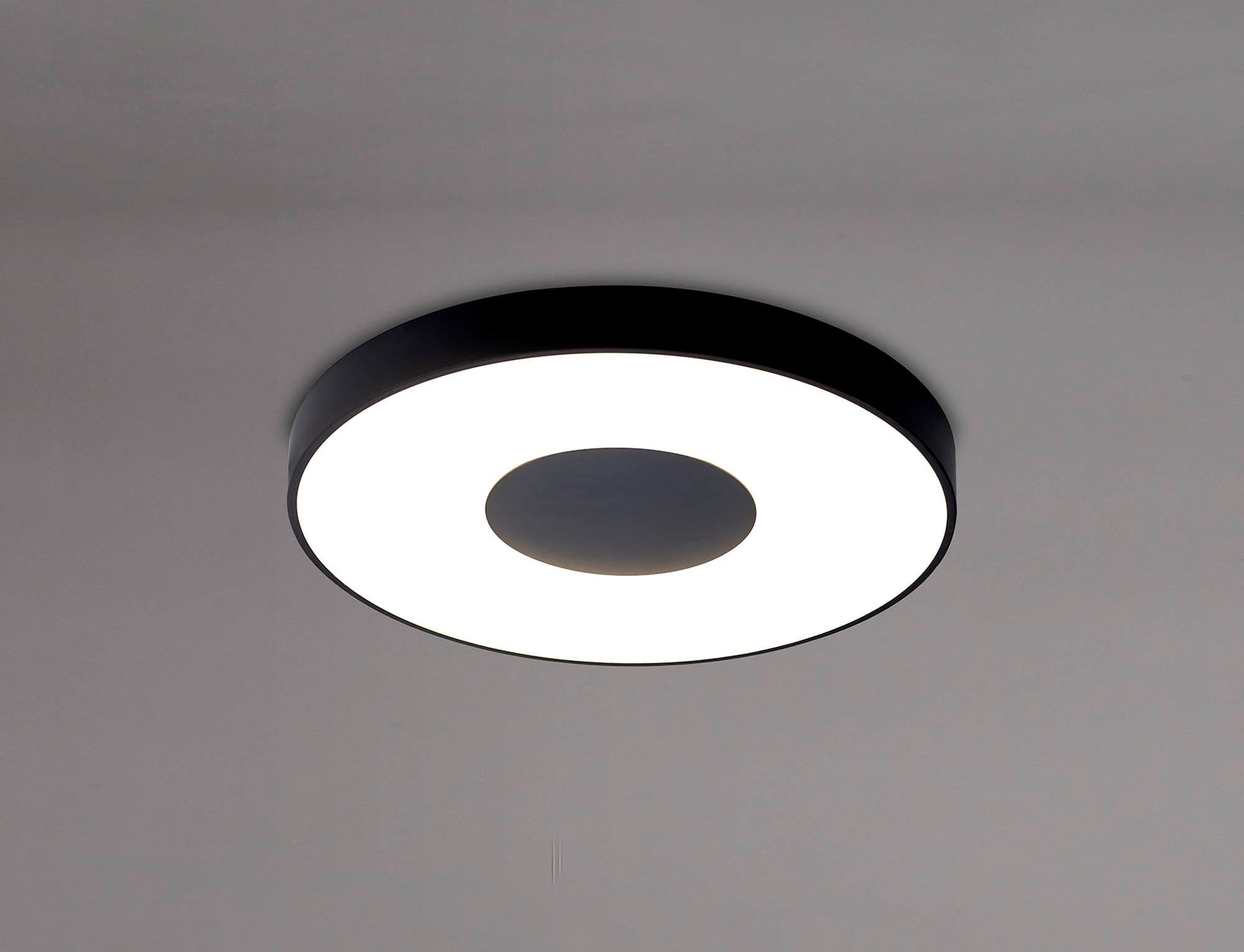 Coin Round Ceiling 80W LED With Remote Control 2700K-5000K, 3900lm, Black, 3yrs Warranty