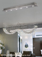Colorado 4Lt/6Lt Linear Pendant - Polished Chrome/French Gold