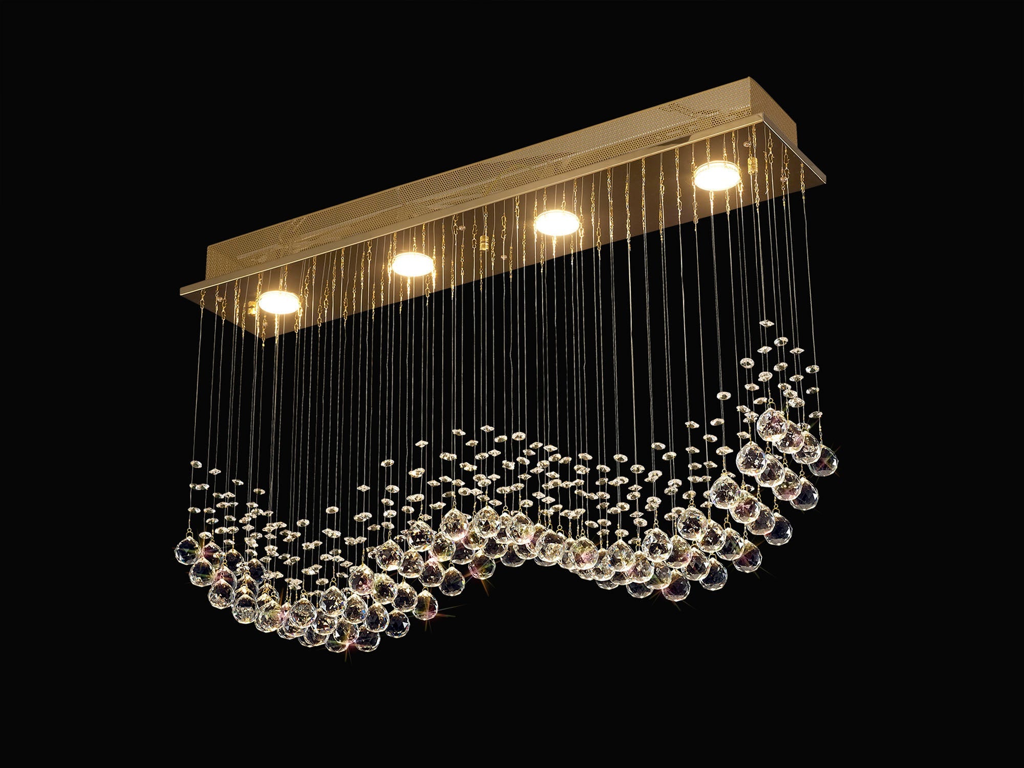 Colorado 4Lt/6Lt Linear Pendant - Polished Chrome/French Gold