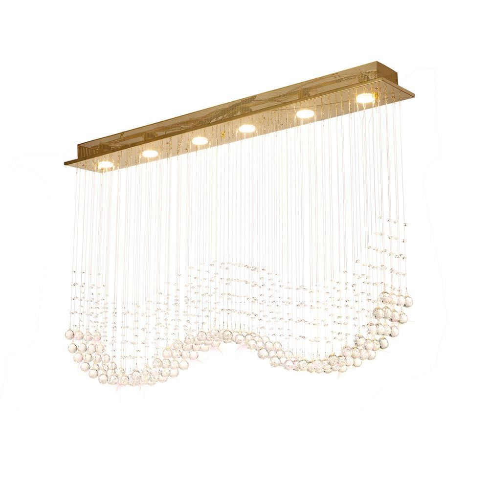 Colorado 4Lt/6Lt Linear Pendant - Polished Chrome/French Gold