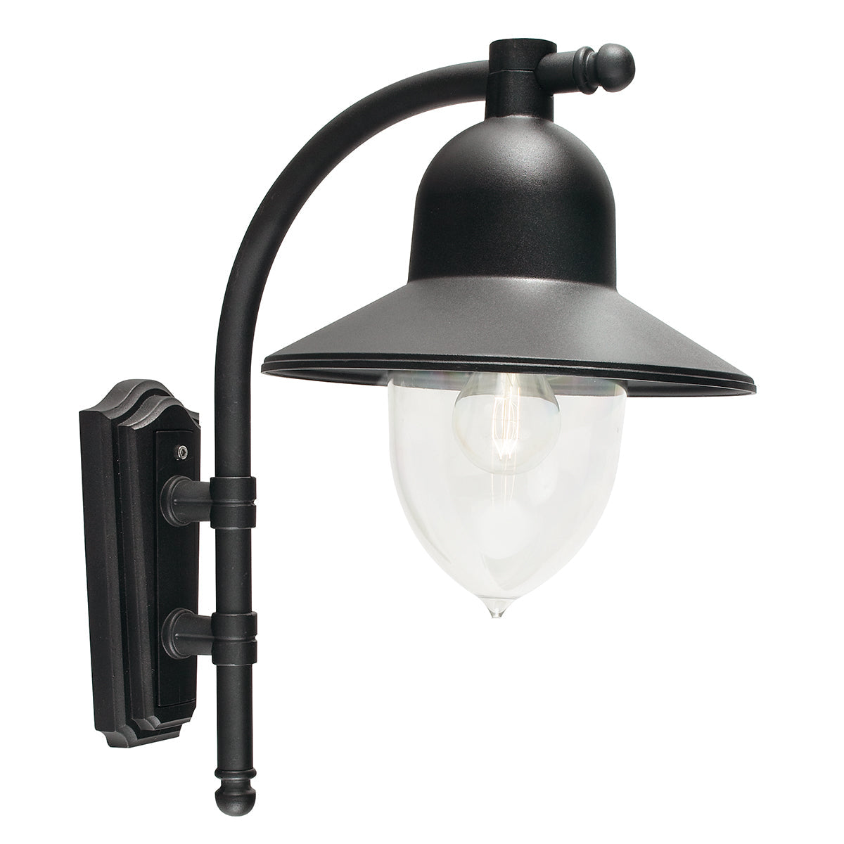 Como 1 Light Wall Lantern - Black - Cusack Lighting